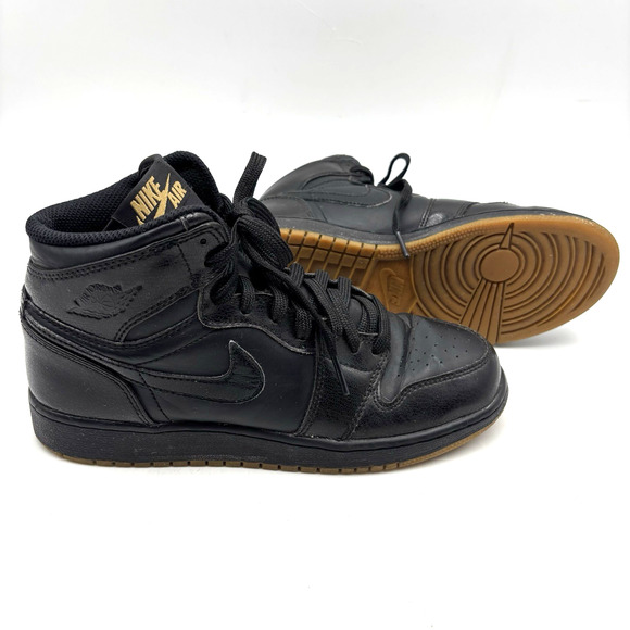 2014 Nike Air Jordan 1 Retro High OG Black Gum 575441-020 6Y Women 7.5 Men 6 - Picture 1 of 16
